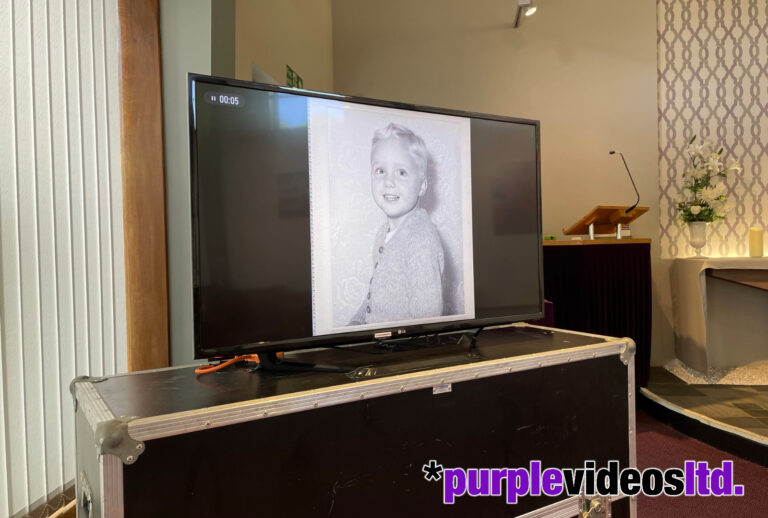 Funeral AV Audio Visual Hire of TV screens - Video Projectors - Lancashire, Cumbria