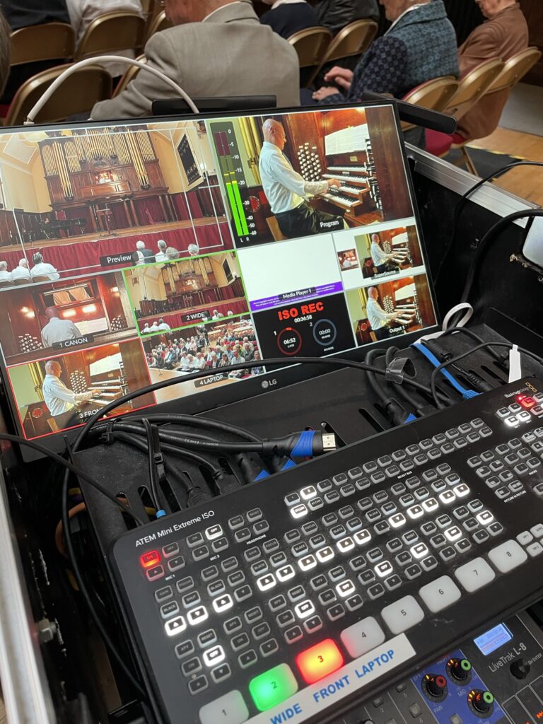 Memorial Organ Recital recording and filming at The Ashton Hall, Lancaster Town Hall, Lancashire