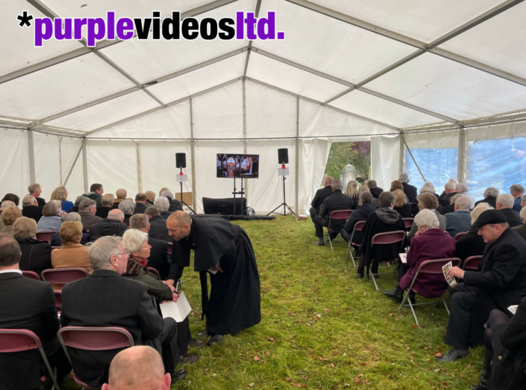 Funeral Live Relay AV Services PA Sound System - Appleby-in-Westmorland, Cumbria. Marquee