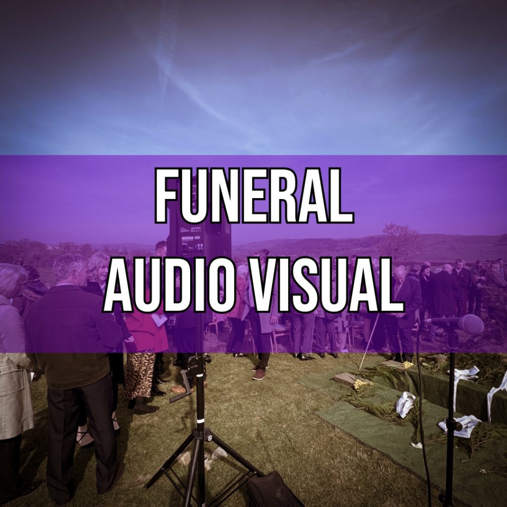 Professional Funeral AV Audio Visual Screens Speakers hire Lancaster, Lancashire, Cumbria, Manchester, Liverpool